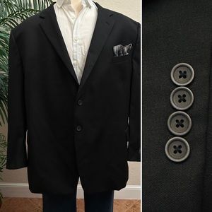 PRONTO UOMO PLATINUM MENS BLAZER SIZE 58 BLACK SPORT COAT EXECUTIVE FIT JACKET